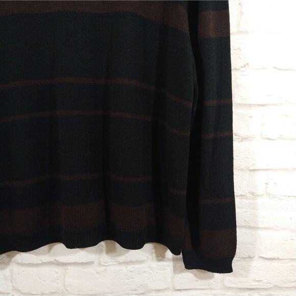 A Vintage Dylani Knitwear Zebra Leopard Print Brown Striped Full Zip Sweater L - Picture 8 of 10